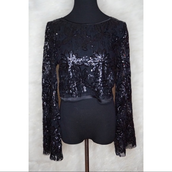 black sequence blouse